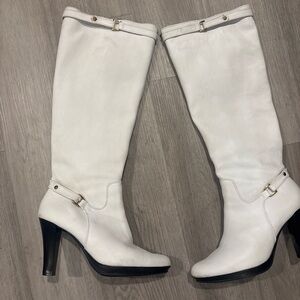 Elegant White Knee-High Boots
